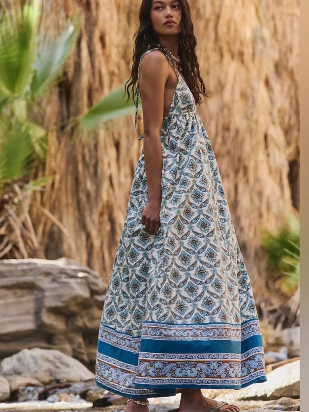 Free People Sorrento Stroll Printed Maxi Dress